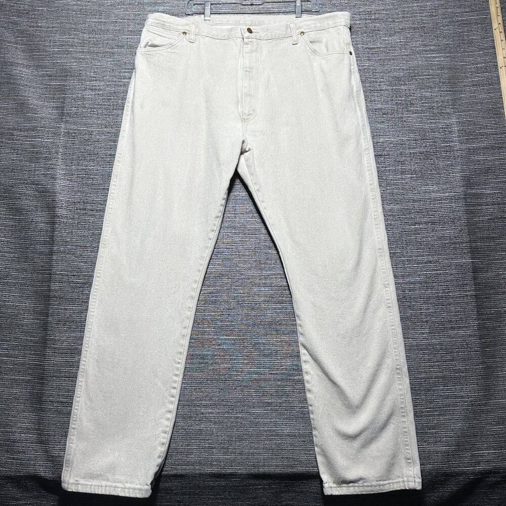 Wrangler Jeans Men's 42x34 Beige Straight Leg Denim Work Western Rodeo 13MWZTN
